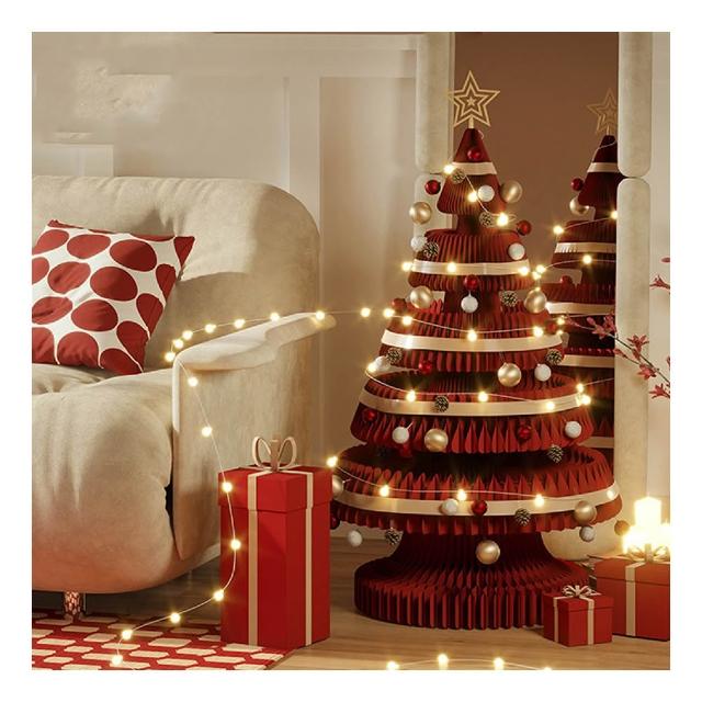 【摩達客】54cm環保折疊紙聖誕樹裝飾套裝組合 三色可選(人氣質感耶誕派對佈置)