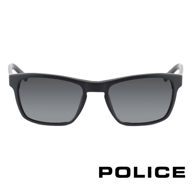 【POLICE】義大利品牌造型鏡腳太陽眼鏡(黑-POS1858-703P)
