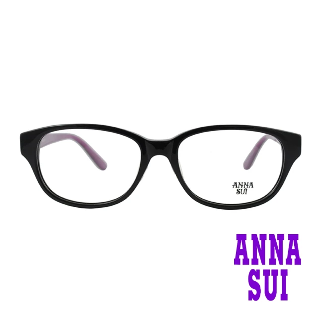 【ANNA SUI 安娜蘇】日系圖騰雕花造型光學眼鏡-花語紫/黑(AS582-001)