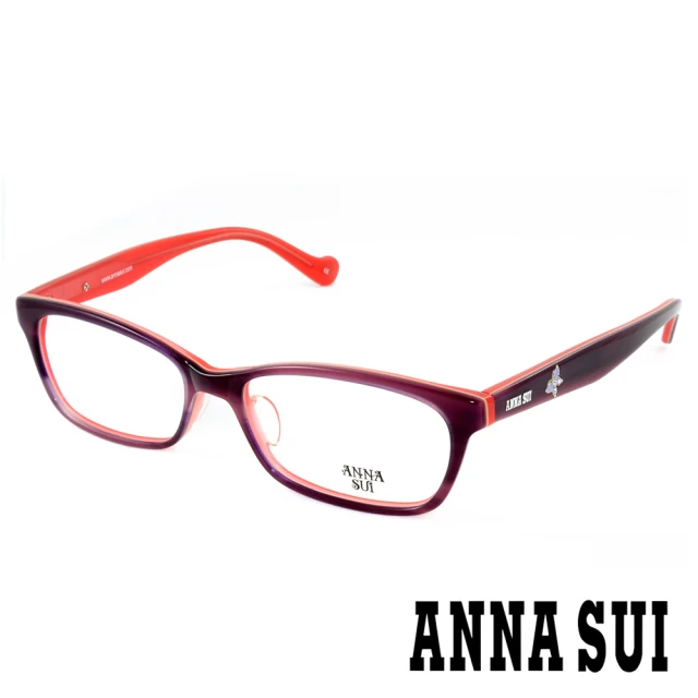 ANNA SUI 安娜蘇 ANNA SUI 安娜蘇 亮眼淑女光學混合方框 暗紫橘 AS5141C706(AS5141C706)