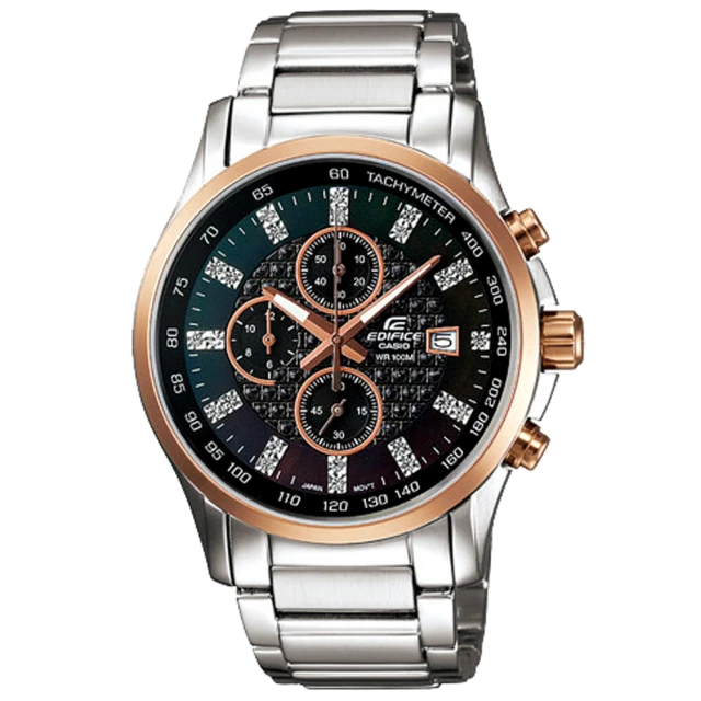 CASIO EDIFICE 閃耀時尚都會計時腕錶(黑)