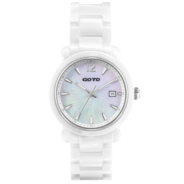 【GOTO】躍動元素時尚陶瓷腕錶(白銀 GC0167M-22-H21)