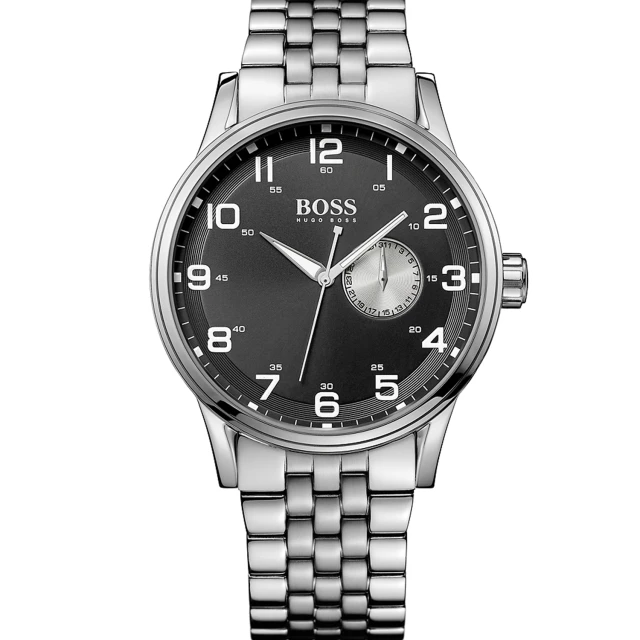 【Hugo Boss】超質感都會腕錶/黑面/鋼帶(HB1512724)