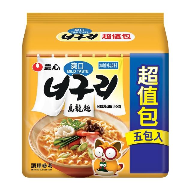 【NONG SHIM】農心 爽口海鮮烏龍麵超值包5入(600g)