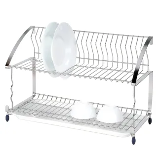 【完美主義】不鏽鋼豪華雙層多功能碗盤架 