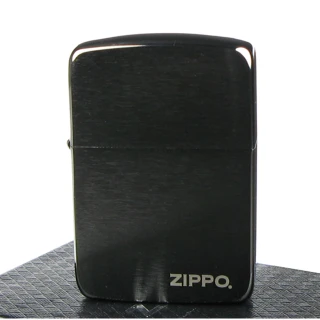 【ZIPPO】美系-LOGO字樣-黑冰1941復刻版打火機