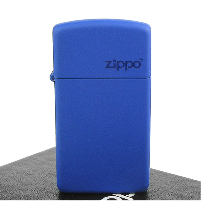 Zippo 美系 Logo字樣打火機 Royal Blue Matte寶藍烤漆 窄版 Momo購物網