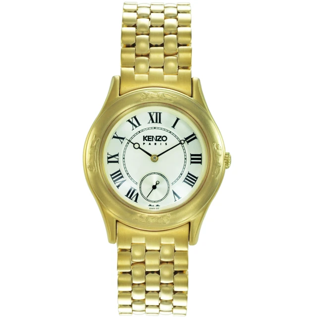 【KENZO】真愛典藏時尚腕錶-金x米白色(KN2802B02)