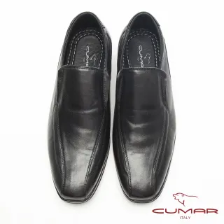 【CUMAR】超輕軟底-簡約美型舒適皮鞋(黑)