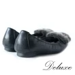 【Deluxe】暖暖綿羊毛包頭娃娃鞋(黑)