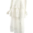 【SELF-PORTRAIT】小花細帶蕾絲層次長洋裝(白色)