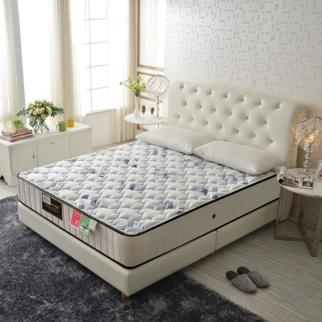 【睡芝寶】皇冠涼感天絲棉+乳膠硬式獨立筒床墊(雙人加大6尺)