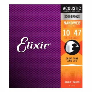 【Elixir】NANOWEB EXXF-11002 民謠吉他套弦 10-47