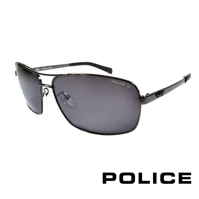 【POLICE】義大利警察都會款個性型男眼鏡-金屬框(銀色 POS8879-568P)