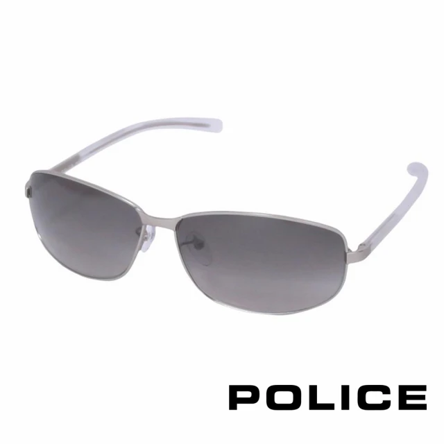【POLICE】都會時尚太陽眼鏡(銀白色 POS8697-581K)