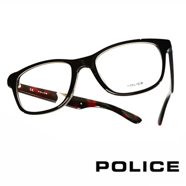 【POLICE】義大利警察都會款個性型男眼鏡(POV1792M0D90 琥珀紅)