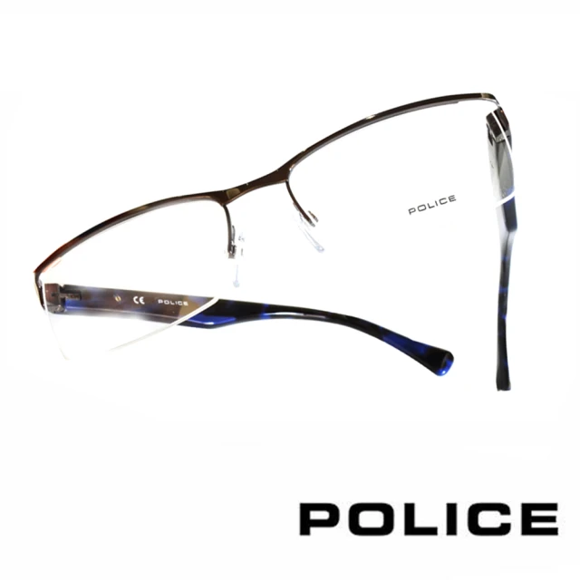 【POLICE】義大利警察都會款個性型男眼鏡(POV8718M568X 渲染藍)