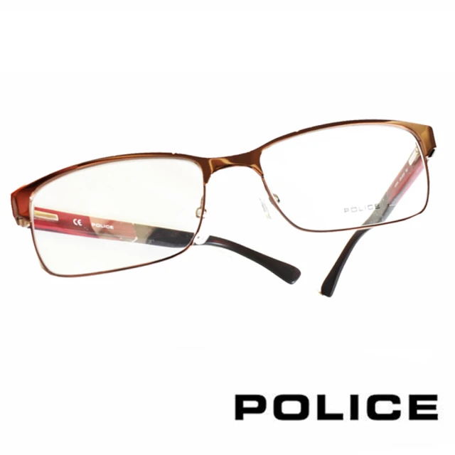 【POLICE】義大利警察都會款個性型男眼鏡(POV8797MK01X  紅)
