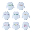 【Baby童衣】任選 獨家趣味文字印花純棉短袖包屁衣-藍色 66219(我媽超正)