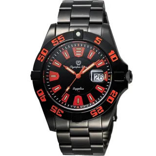 【Olympia Star 奧林比亞之星】夜鷹系列 T25 時尚腕錶-黑x橘/43mm(98019TGB)