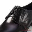 【CUMAR】CUMAR品味紳士-拼接壓紋真皮紳士鞋(黑)