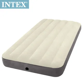 【INTEX】新型氣柱-單人加大植絨充氣床墊(寬99cm_64101)