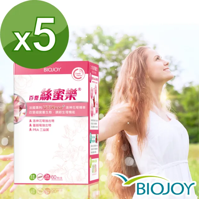 【BioJoy百喬】絲蜜樂_專利洛神花萼私密膠囊X5盒(60顆/盒)