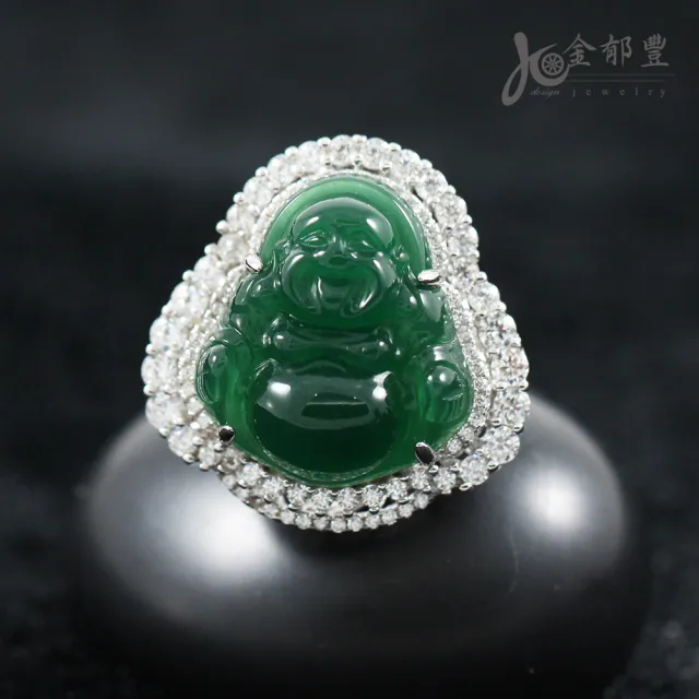 【金郁豐】歡喜彌勒佛帝王綠翡翠藍寶
