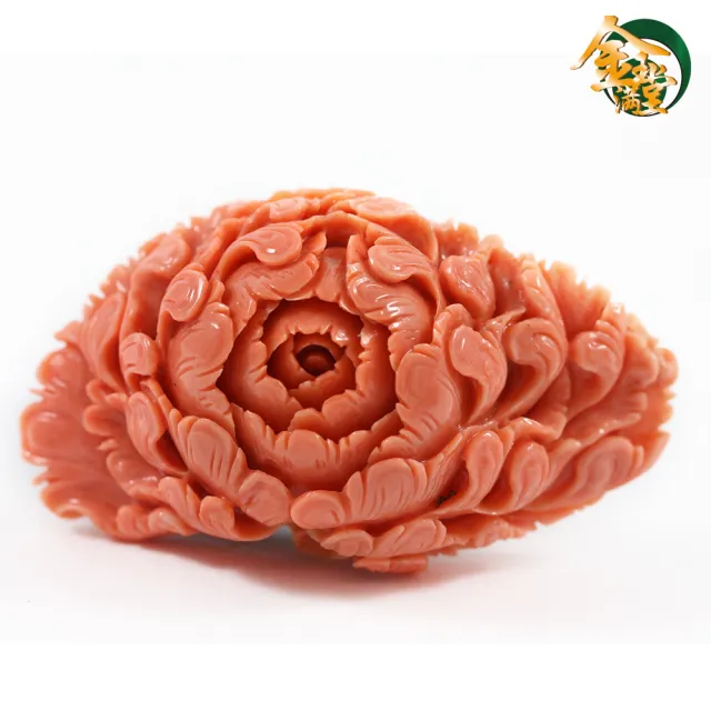 【金玉滿堂】花開富貴天然MOMO紅珊瑚雕件