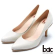 【bac】時尚品味 魅力迷人水鑽鞋跟高跟鞋(米色)