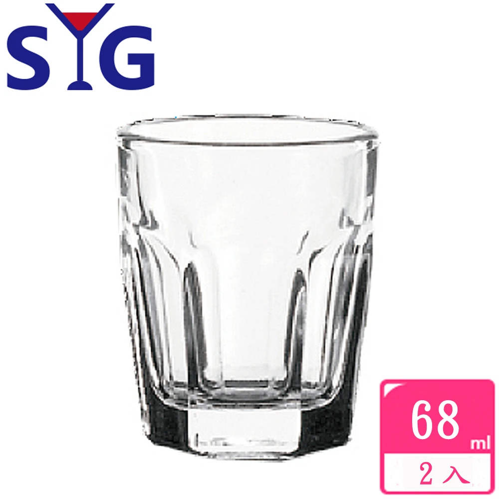 【SYG 台玻】玻璃六角一口小果汁杯68cc(2入組)