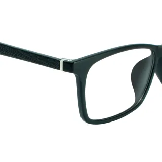 【麟武-造】TR90光學仿木光學眼鏡-方框(亮黑/霧黑 #1806)