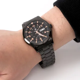 【玖飾時尚】橘色刻度搭戴SEIKO機芯鋼錶(手錶)
