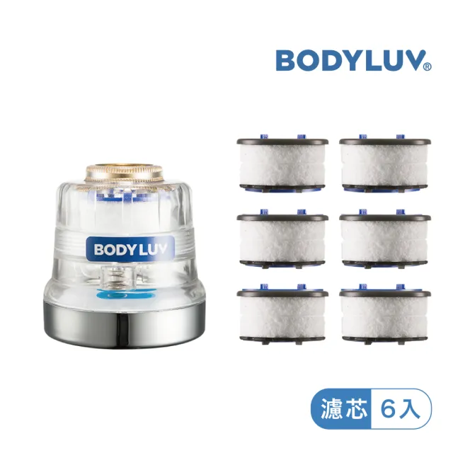 【BODYLUV】廚房水龍頭過濾器(固定型)+濾芯6入