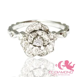 【CC Diamond】日本進口設計款*浪漫玫瑰花鑽石戒指*(實物要美100倍)