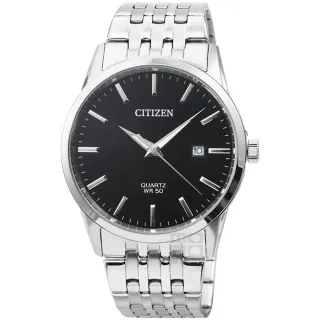【CITIZEN 星辰】星辰簡約風格石英鋼帶錶-黑面(BI5000-87E)