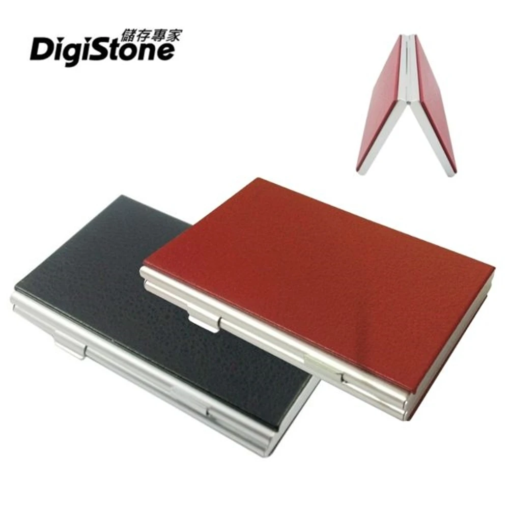 【DigiStone】仿皮革超薄型Slim鋁合金(2片裝雙層多功能記憶卡收納盒4SD+8TF)