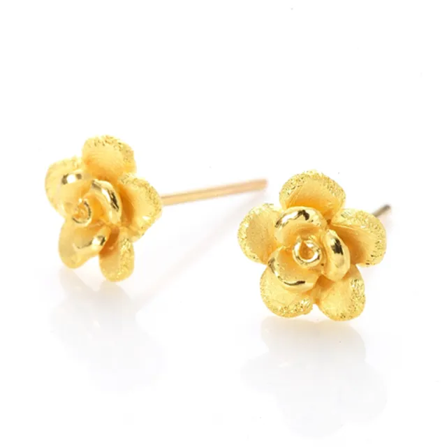 【D.M.】玫瑰黃金耳環0.4錢