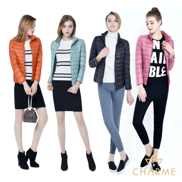 【charme】超輕薄保暖抗寒90%白鴨絨女羽絨外套(共六色)