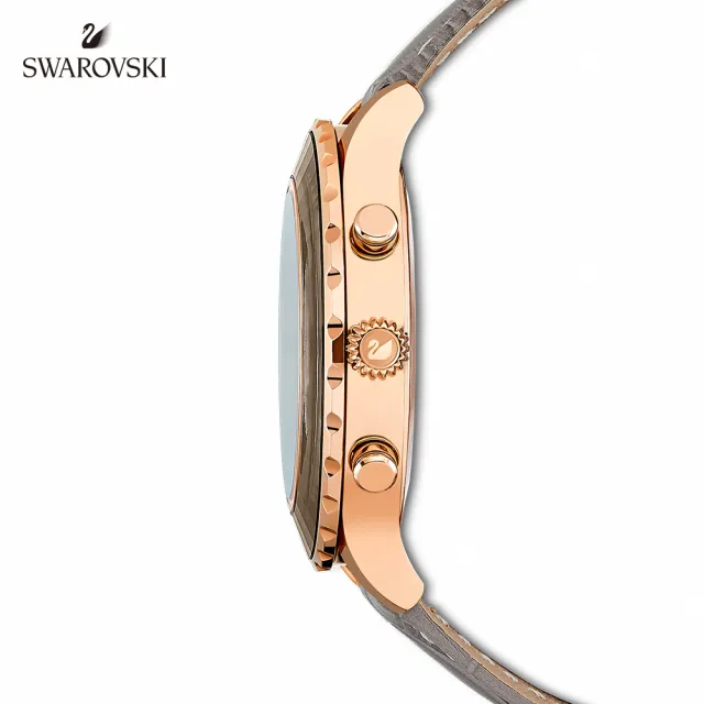 【SWAROVSKI 官方直營】Octea Lux Chrono 玫金色奢華深灰手錶 交換禮物