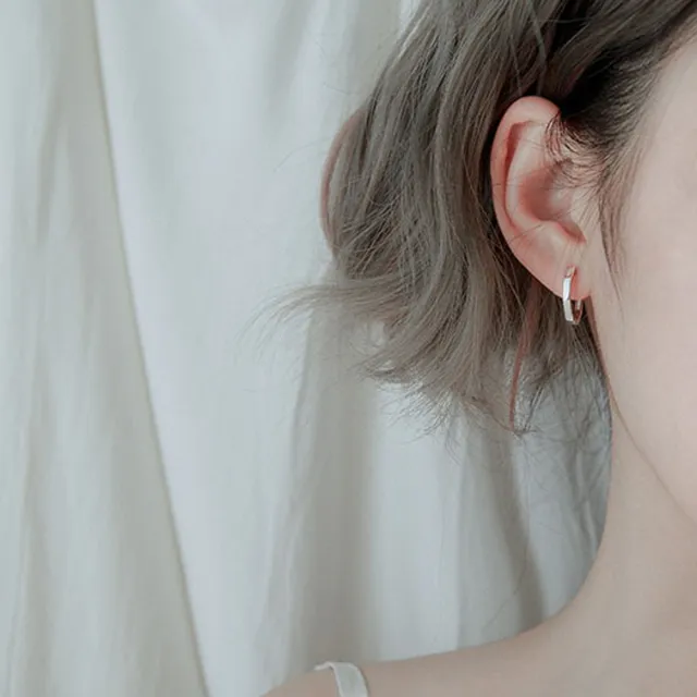 梨花hana 韓國s925銀六角中性文青耳環 Momo購物網
