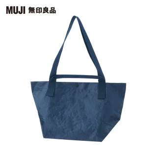 【MUJI 無印良品】聚乙烯迷你托特包/深藍.約45x26x19cm