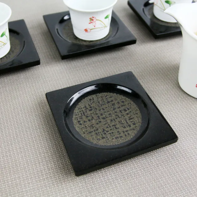【生活禪】玄武岩石雕茶盤-小方杯墊