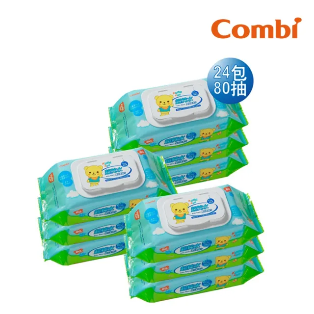 【Combi】超純水濕紙巾80抽箱購(80抽x24包)/