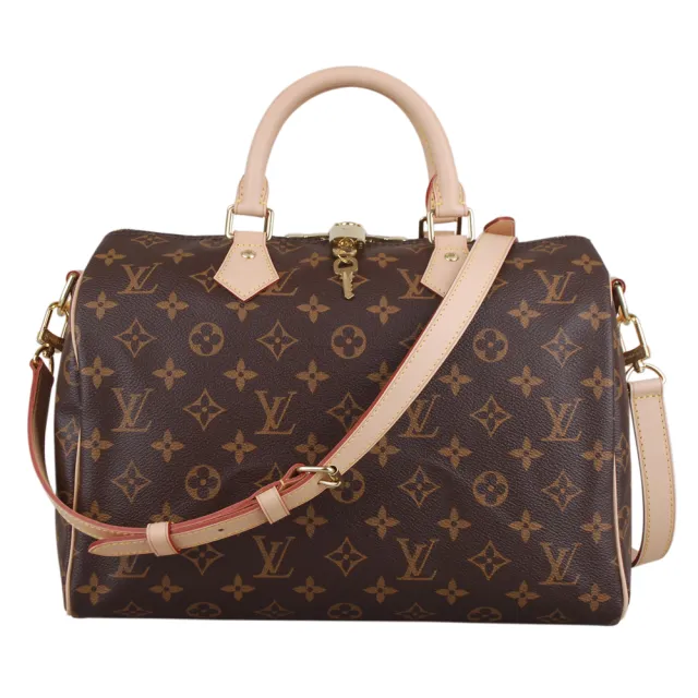 【Louis Vuitton 路易威登】LV M41112 經典Monogram SPEEDY 30手提/斜背波士頓包(附背帶)