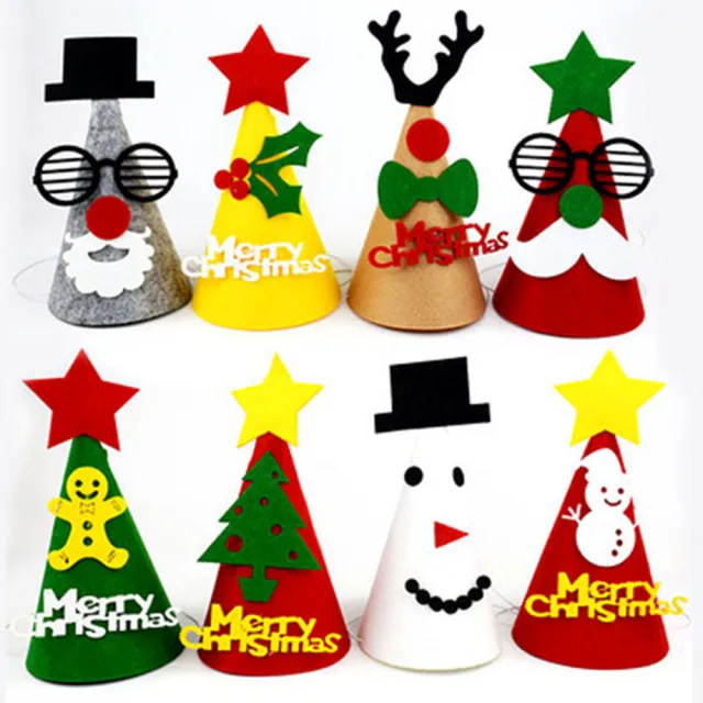 【優米歐】DIY聖誕帽美勞包（不織布2mm加厚）（圖案多款隨機混出）（3入裝）/