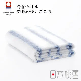 【日本桃雪】日本製原裝進口今治輕柔橫條浴巾(溫和藍  鈴木太太公司貨)