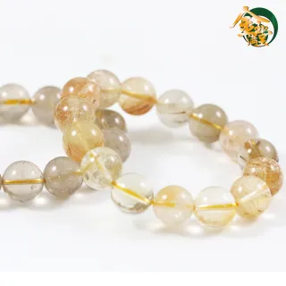 【金玉滿堂】開運招財天然髮晶手珠(13mm)