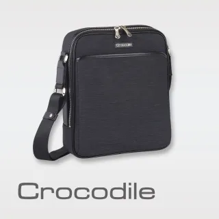 【Crocodile】Crocodile 鱷魚皮件 直式斜背包  側背包 肩背包（L）0104-07603(Marvel布配皮系列)