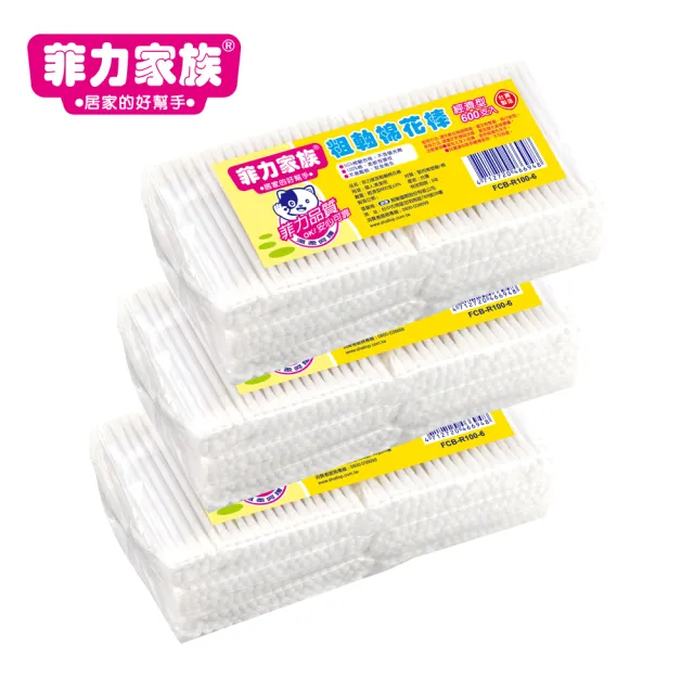 菲力家族 粗軸棉花棒 600支x3組共1800支 Momo購物網